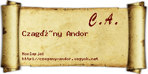 Czagány Andor névjegykártya